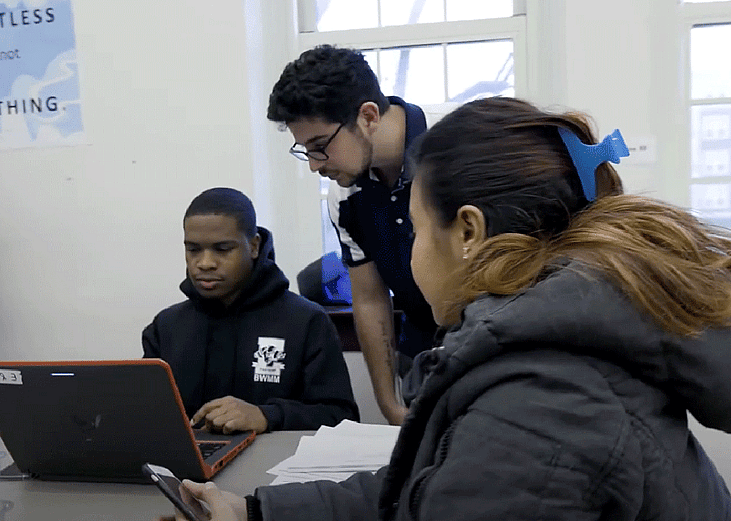 Students in a math classroom at Eastern Senior High School in Washington, D.C.