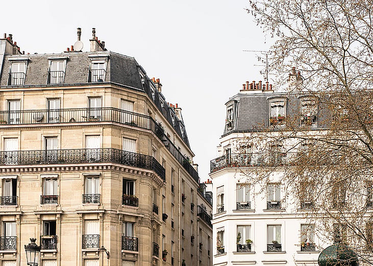 Classic Parisian residential buildings