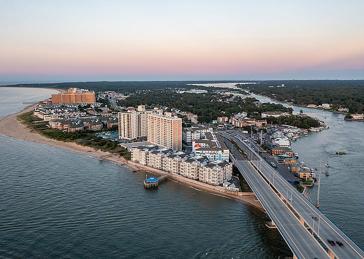 Aerial view of the Chesapeake Bay Condos