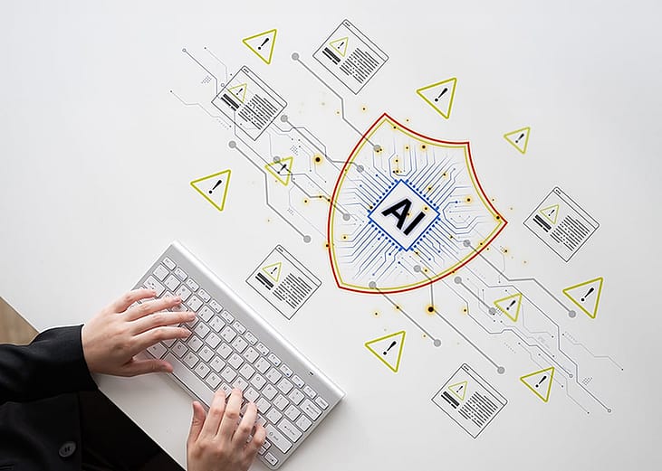 An AI cybersecurity specialist optimizing systems with encryption, access control, and secure data flow.