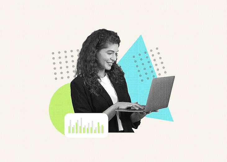 A young professional utilizing an AI email personalization for their company's customized email templates.