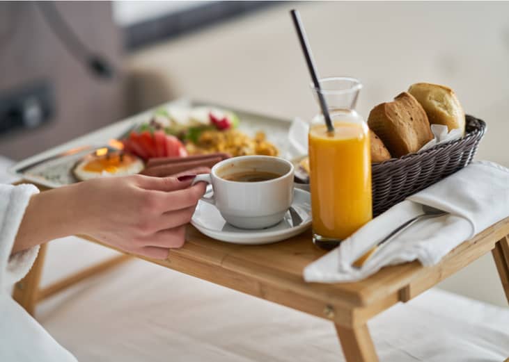 Room service from local restaurants