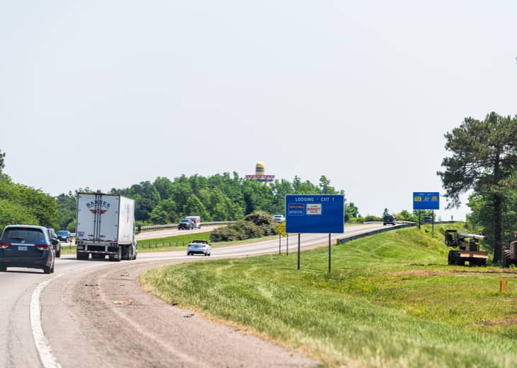 A highway road in South Carolina
