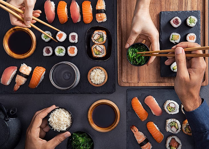 Highest-rated sushi restaurants in the Hammond area by diners