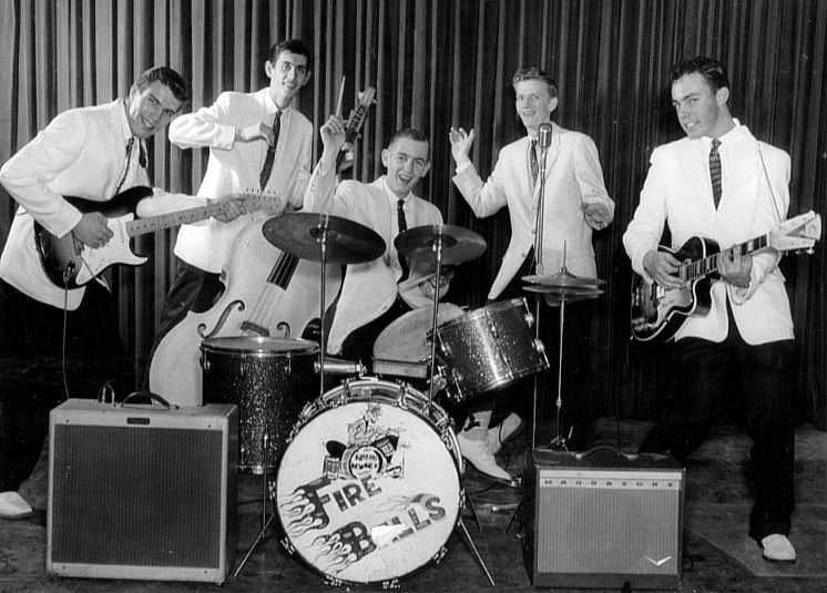 Jimmy Gilmer performs with the Fireballs on a TV show