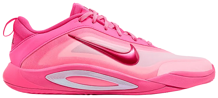 A side view of the Nike A'One shoe in the 'Pink Aura' colorway.