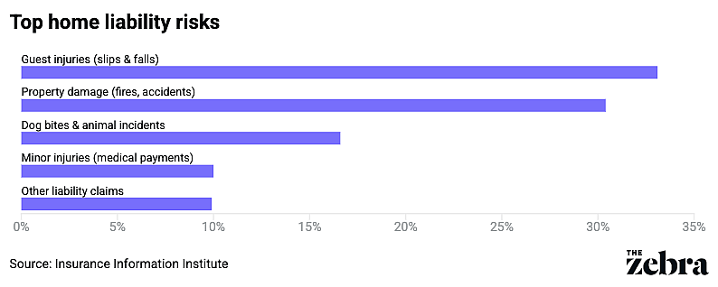 A data bar chart showing the top home liability risks.