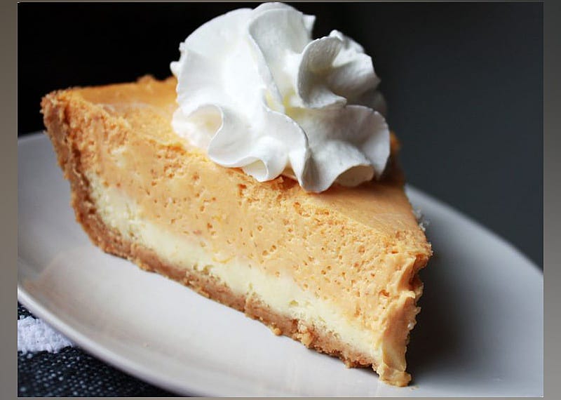 Double layer pumpkin cheesecake