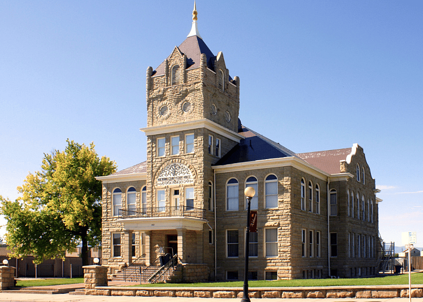 Exterior view of Huerfano County courthouse.