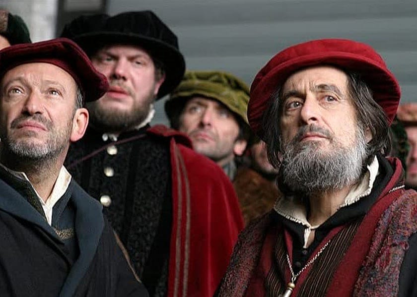 Al Pacino and Allan Corduner in a scene from "The Merchant of Venice"