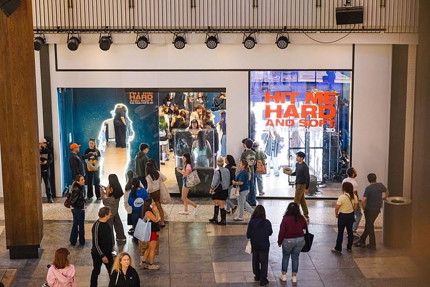 Interior view of Billie Eilish's "Hit Me Hard and Soft" film Pop-Up Experience.