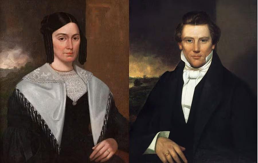 Portraits of Emma and Joseph Smith
