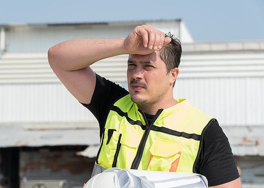 Foreman construction worker wiping sweat while at work. — Amorn Suriyan // Shutterstock