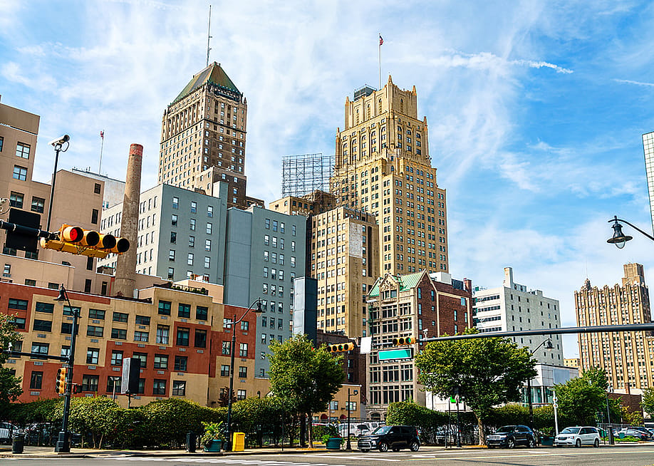 Skyline of downtown Newark, New Jersey. — Leonid Andronov // Shutterstock