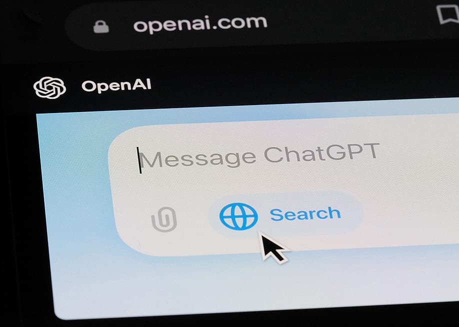 "Message ChatGPT" on the OpenAI website. — Robert Way // Shutterstock