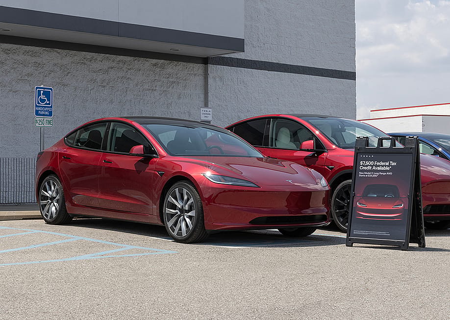 Tesla Model 3 EV on display. — Jonathan Weiss // Shutterstock