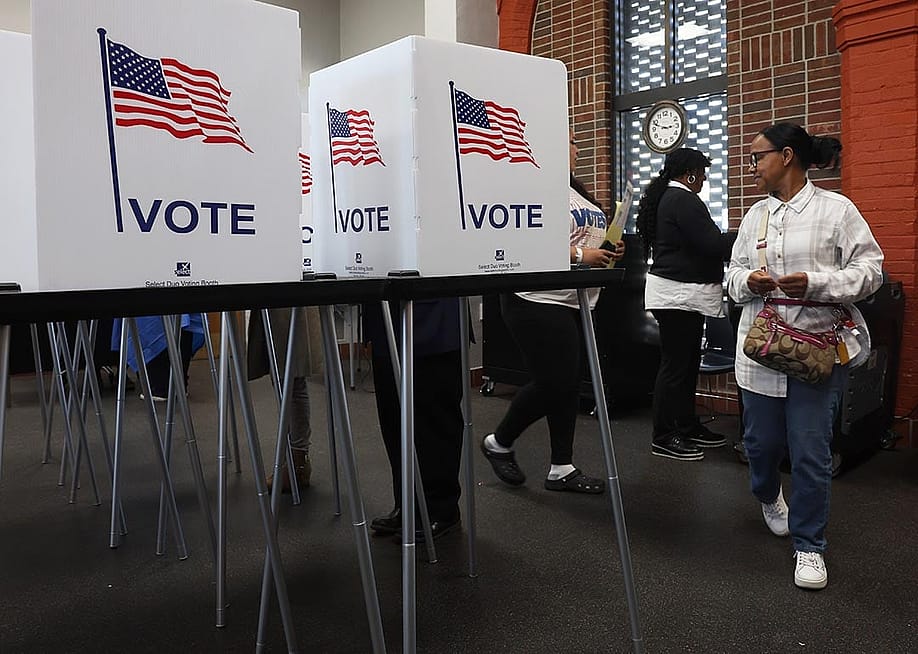 Residents vote in early voting at a park building in Detroit, MI in October of 2024. — Spencer Platt // Getty Images