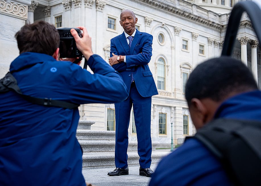 Representative-elect Sylvester Turner (D-TX) poses for a photograph on the steps of the House of Representatives in Washington, DC. — Andrew Harnik // Getty Images