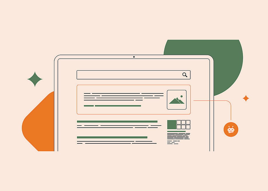 Vector illustration of a webpage and concept of SEO and AI. — BestForBest // Shutterstock