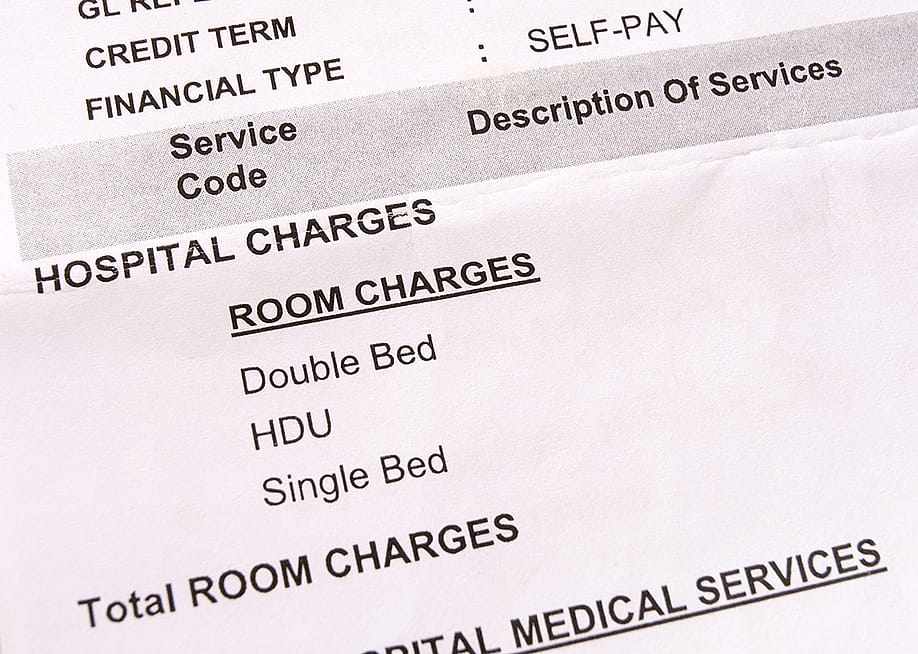 An itemized hospital bill. — sweeann // Shutterstock