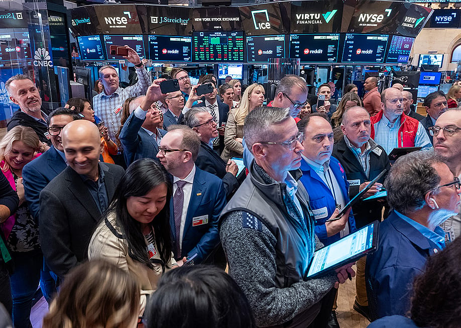 The New York Stock Exchange (NYSE) trading floor during Reddit's initial public offering (IPO) on March 21, 2024 in New York City. — Spencer Platt // Getty Images