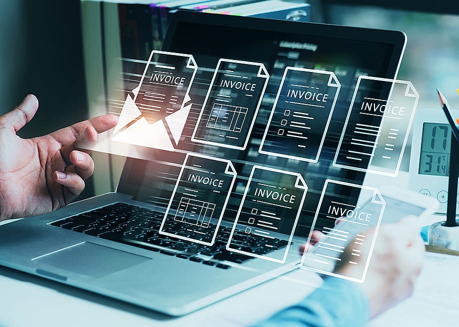 Conceptual graphics of a digital invoice software. — HAKINMHAN // Shutterstock
