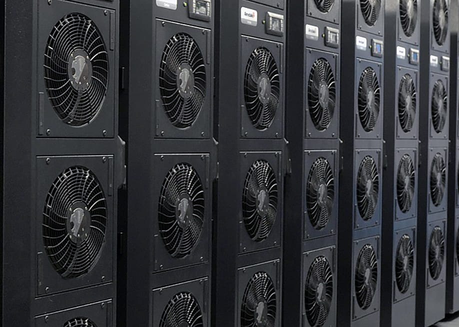 Panels of fans as part of an IT cooling system. — Airedale by Modine