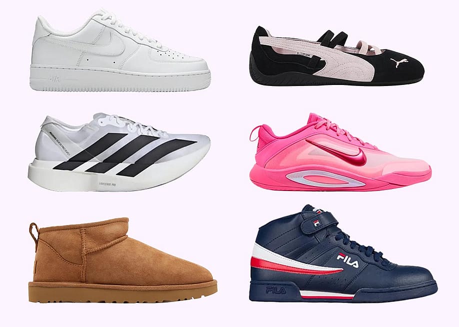 A collage of the top six sneaker models for 2025. — Courtesy of Sneakers.com