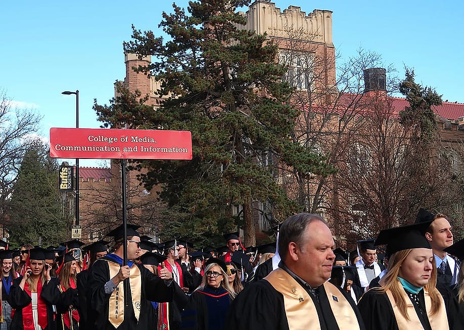 Graduation day and commencement ceremony at the University of Colorado, Boulder campus. — Red Herring // Shutterstock