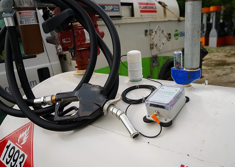 A fuel monitor device and a pump on top of a gas tank. — Shipley Energy