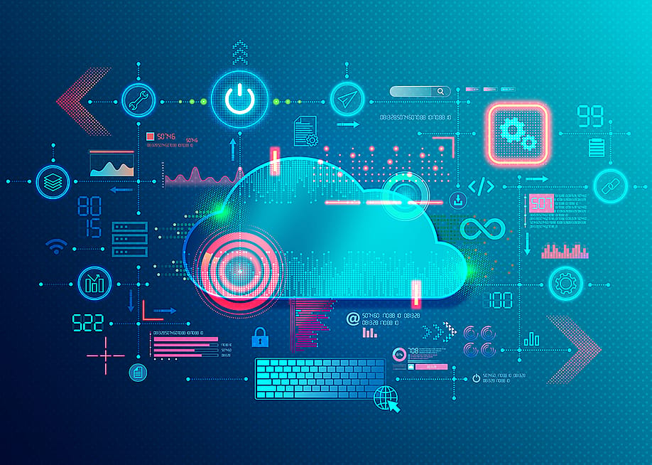 A 3D concept illustration of cloud-native apps and technology software. — ArtemisDiana // Shutterstock