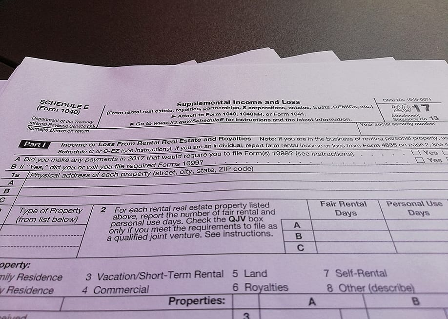 Schedule E forms. — DINESH B RAUT // Shutterstock