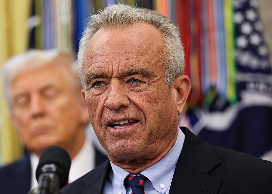 U.S. Secretary of Health and Human Services Robert F. Kennedy Jr. speaks after U.S. President Donald Trump announced a deal with Pfizer to lower Medicaid drug prices in the Oval Office of the White House on September 30, 2025 in Washington, DC. — Win McNamee // Getty Images