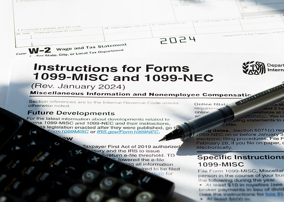 1099 tax forms. — Bert Bastias // Shutterstock