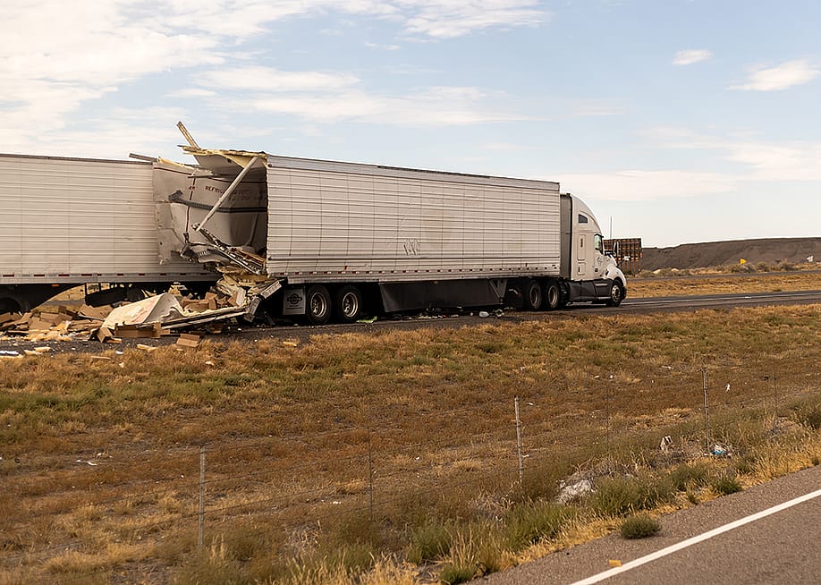 Two trucks collided on the highway in Albuquerque, New Mexico. — Kirkam // Shutterstock