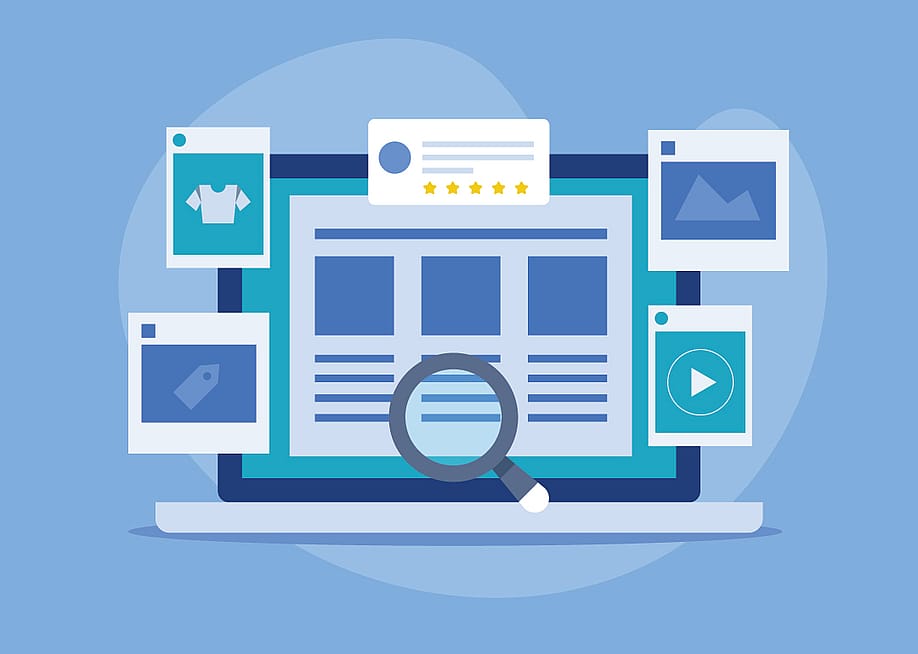 A vector illustration showing content strategy graphics for social media marketing. — Sammby // Shutterstock