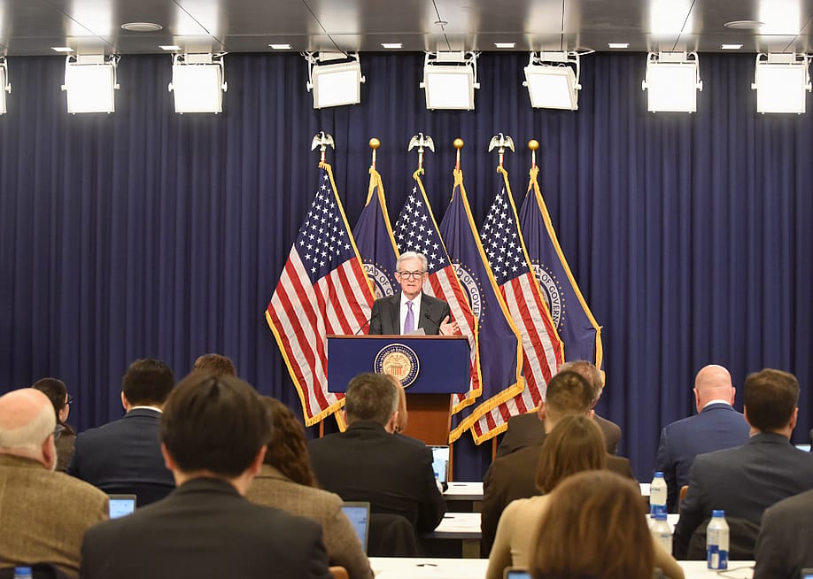 Federal Reserve Chair Jerome Powell speaks during a press conference following the Federal Open Markets Committee meeting at the Federal Reserve on December 10, 2025, in Washington, D.C. — Sha Hanting // China News Service / VCG via Getty Images