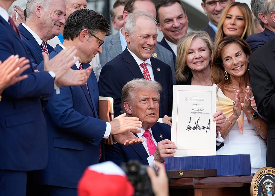 US President Donald Trump signs the 'Big, Beautiful Bill' into law on Independence Day of 2025. — Alex Brandon // Pool - Getty Images