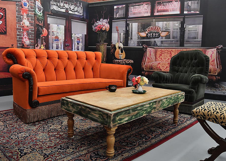 A display of the living room set scene from the TV show, Friends. — ANGELA WEISS // AFP via Getty Images
