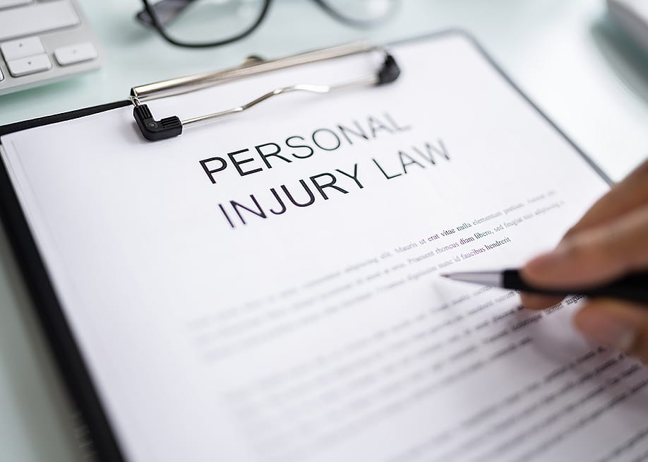 Personal Injury Law document on a clipboard. — Andrey_Popov // Shutterstock