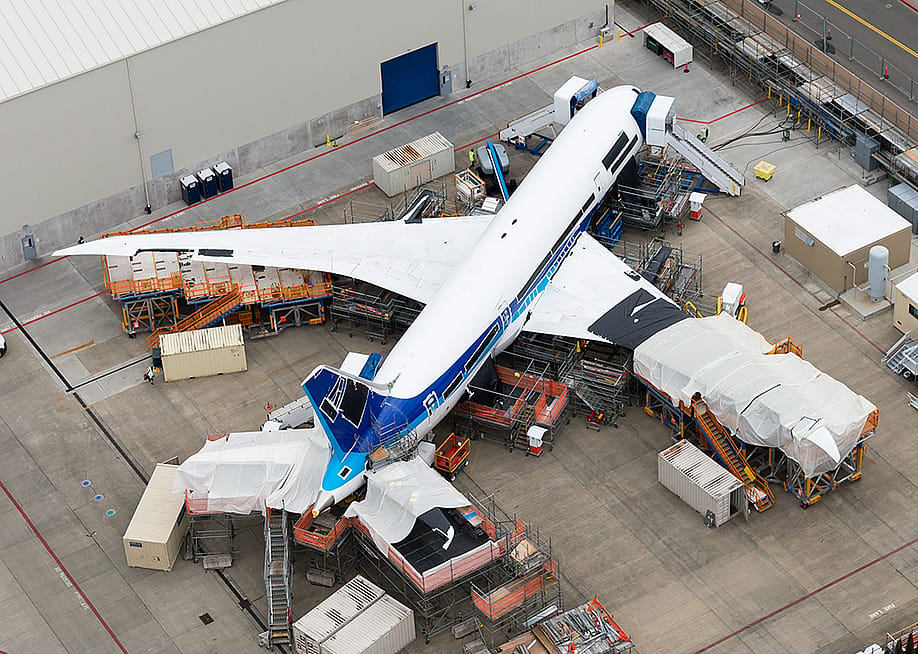 One of the first Boeing 787 Dreamliner ever produced undergoing rework. — Thiago B Trevisan // Shutterstock