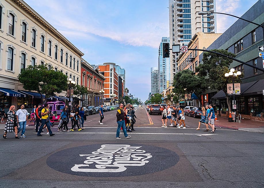 The Gaslamp Quarter neighborhood in San Diego, California. — Eudaimonic Traveler // Shutterstock