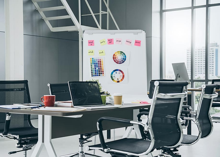 A modern office space with a creativity board. — WHYFRAME // Shutterstock