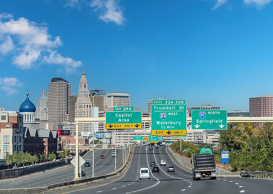 Interstate I-91 in Hartford, Connecticut. — 365 Focus Photography // Shutterstock