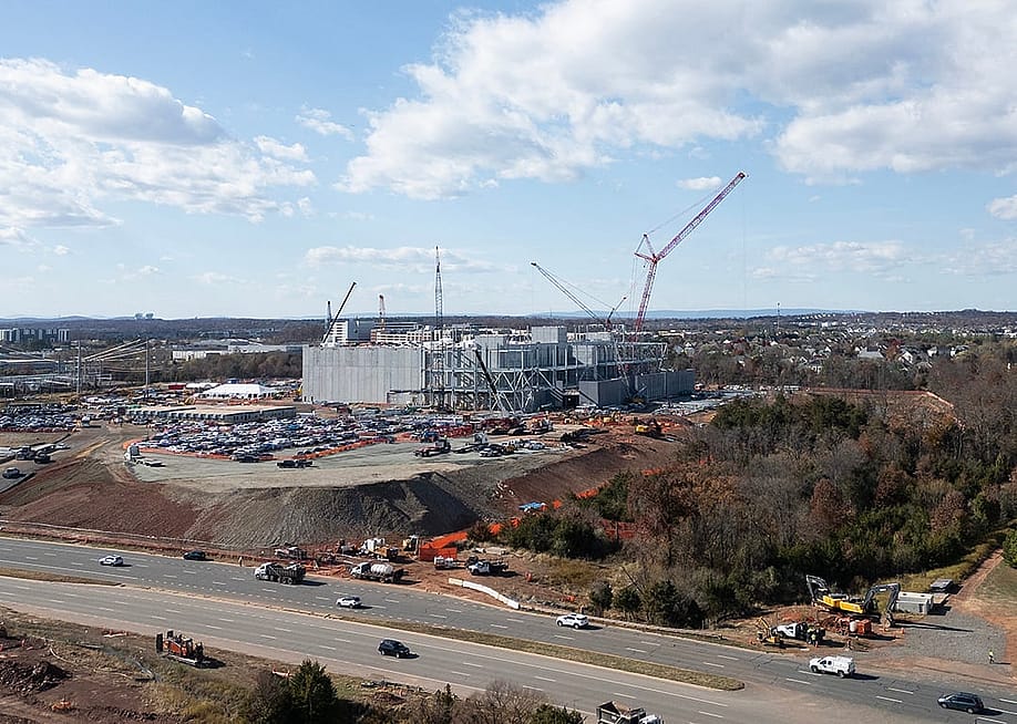 An aerial view of a data center under construction in Ashburn, Virginia. — ANDREW CABALLERO-REYNOLDS // AFP via Getty Images