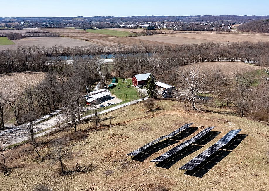 Solar panels at the Wooly Pig Farm Brewery in Fresno, Ohio. — Jim West // UCG / Universal Images Group via Getty Images