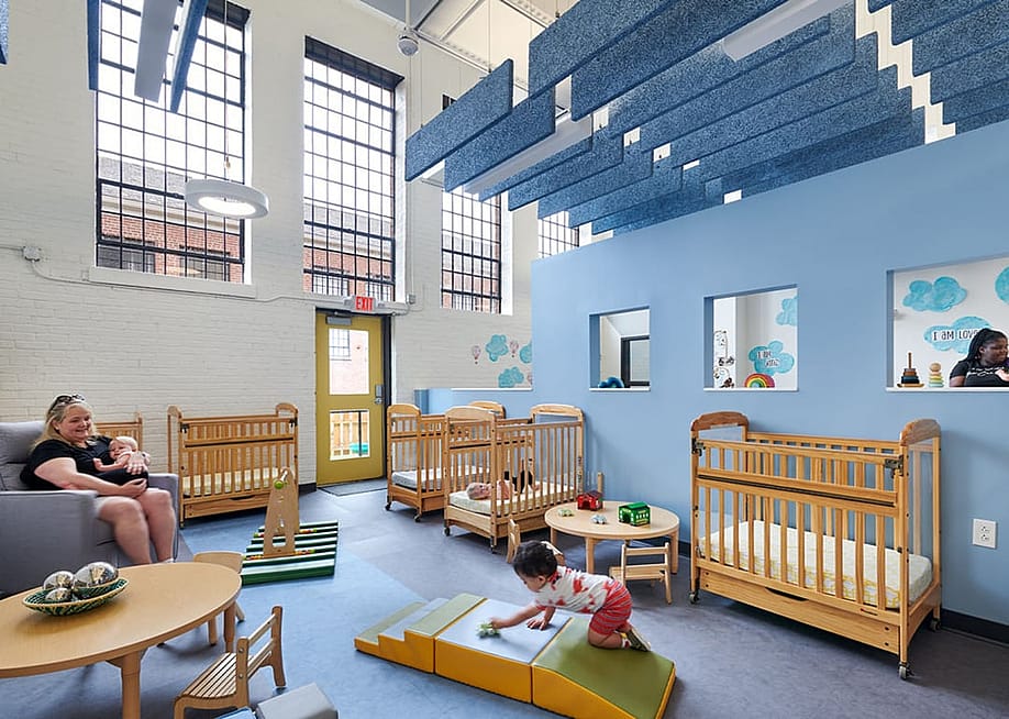 Interior of a preschool room in Brynmor Early Education & Preschool, formerly a maximum-security prison in Lorton, Virginia. — Judy Davis