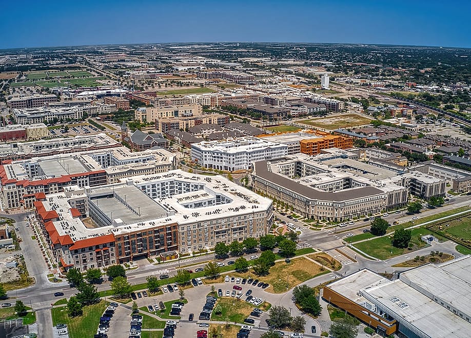 Aerial view of Frisco, Texas in the summer. — Jacob Boomsma // Shutterstock
