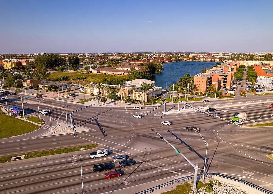 Aerial photo of the area around Hialeah Gardens City Hall in Miami, Florida. — Felix Mizioznikov // Shutterstock