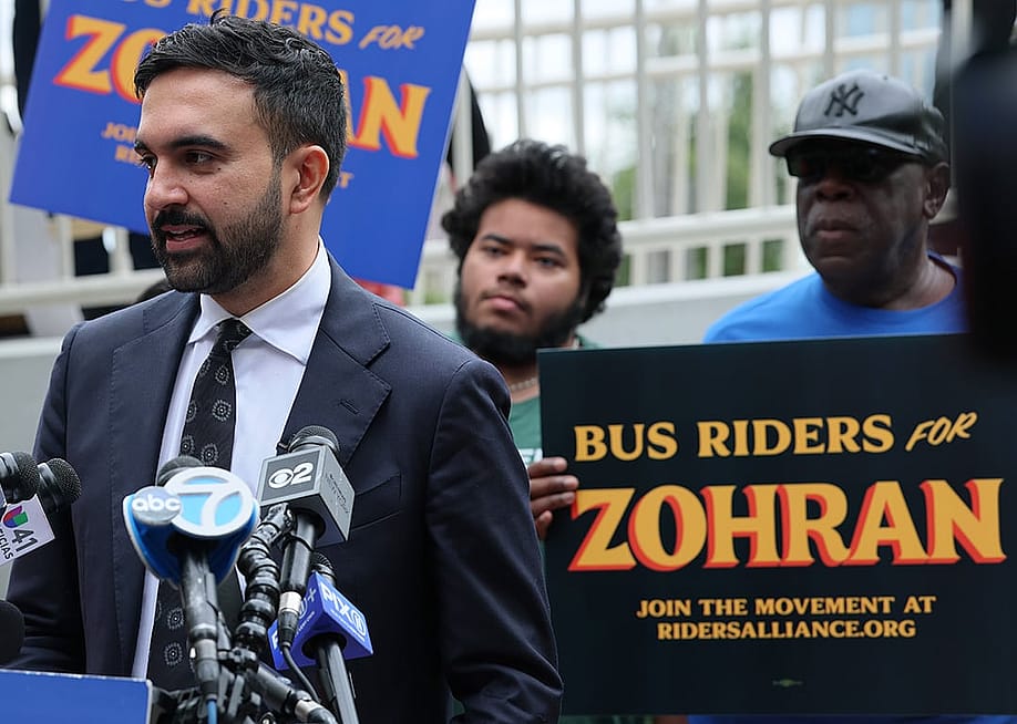 New York Mayoral candidate Zohran Mamdani speaks during a press conference on October 8, 2025 in New York City. — Michael M. Santiago // Getty Images